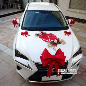 Wedding Car Bows Ins Emulational Flower Decoration Package Wedding Makeup Car Festive Team Decoration 4S Shop Exhibition Hall Delivery Car