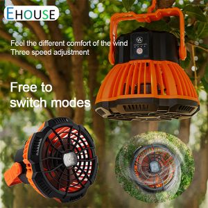 Outdoor Camping Fan Portable USB Rechargeable Remote Electric Fan Multifunction LED Light Ceiling Fan Tent Fishing Lighting Fan