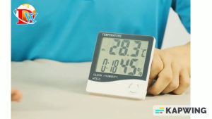 Đồng hồ đo nhiệt độ độ ẩm thời gian thực HTC-1 cảm biến tích hợp đặt bàn
