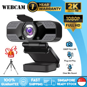 🇸🇬[Ready Stock] FULL HD Webcam Web Camera with Microphone Privacy Shutter 1080P 2K 360 Degree Adjust USB 2.0 for Computer PC Laptop