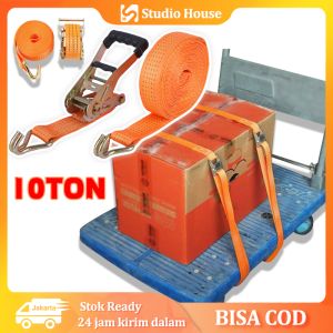 Rachet Tie Down 5-12 Meter 10 TON Webbing Cargo Lashing Belt Trackbelt Tali Ikat Sabuk Truk tali webbing 5CM*10METER