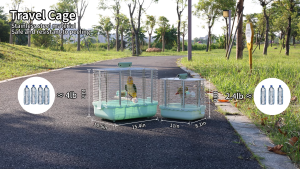 YOOSOPET Portable Bird Cage Stainless Steel Travel Carrier Perch Feeder Cup for Pet Parrot Lovebird Sangkar Burung Nuri