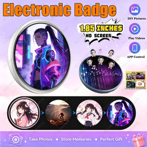Dynamic Electronic Badge Display 1.85 Touch Screen Anime E-Badge For Game Peripherals Excellent Fans Friends Birthday Gift BW01