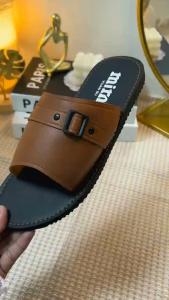 MEN019 Casual Slip-On Wide-Band Sandals for Men – Textured Anti-Slip Comfort Sole