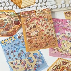 Cartoon Capybara Landscape Stickers Cartoon Pajama Puppy DIY Butter Resin Phone Case Stickers