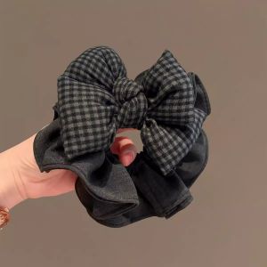 Plaid Bow Ruffle Hair Tie Accessories