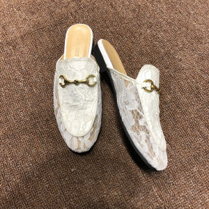 Womens Flat Bottom Mules Summer Outdoor Wear Horse Buckle Genuine Leather Half Slippers Trendy Lazy People Sandals