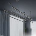 Adjustable Double Rod Clothes Drying Rack Manual Automatic Washing Line Balcony Hand Crank Aluminum Alloy Home Garden Tool. 