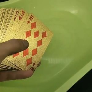 Pvc Waterproof Poker Black Gold Foil Playing Cards Fit For Landlord Entertainment Board Game