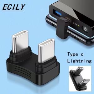 ECILY Bộ Chuyển Đổi Đầu Đực Type-C Chuyên Dụng Loại U Lúa Mì Kẹp Cổ Áo Không Dây I-Phone Sang Type-C Bộ Chuyển Đổi OTG Truyền Dữ Liệu Thích Hợp Cho I-Phone Và Android Phát Sóng Trực Tiếp