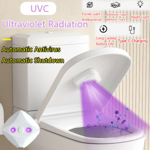 UV Toilet Sanitizer Lamp USB Rechargeable for Home Hotel Bathroom – Smart Toilet Disinfection Germ-Killing Sterilizing Lig