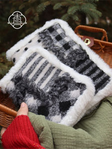 Cute Plush Fabric Book Cover for A5A6 Notebooks Warm Portable Creative Cultural Stationery Document Holder Business Supplies