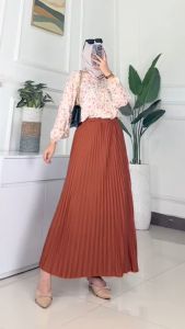 RATI - Alila Set Rok by Mumufashion Solo Setelan Katun Oversize Jumbo Ld120 Bawahan Rok Plisket Terbaru Kekinian Terlaris