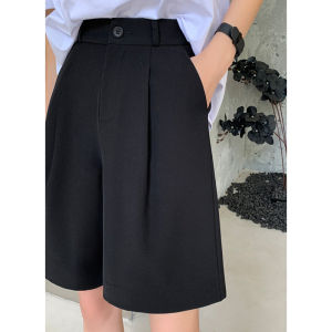 Best Selling Suit Shorts Womens Summer Thin High Waist Slim Looking Loose Casual Small Ice Silk A- line 5 Half Length Middle Pants