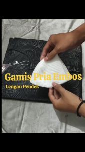 Gamis Pria Embos Harimau Benggala Jubah Tanpa Kerah Lengan Pendek