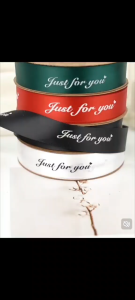 ริบบิ้นผ้าซาติน พิมพ์ลาย JUST FOR YOU 25 มม ยาว สําหรับตกแต่งบ้าน งานแต่งงาน คริสต์มาส DIY สําหรับตกแต่งเค้ก