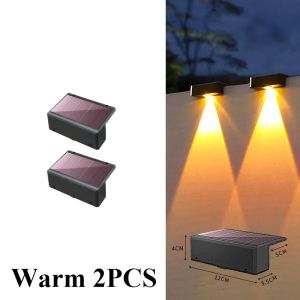 Solar Powered Fence Lights Outdoor Waterproof LED Spot Lens Solar Lamp for Outside Deck Yard Rail Designed for Wall Lighting