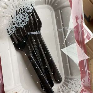 Disposable Thickened Birthday Cake Cutlery Set Plate Fork Knife Combo