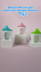 Dovana Gelas Anak Bayi Belajar Minum Balita BY42 Pegangan Dengan Pengangan