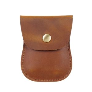Retro Genuine Leather Travel Wallet Snap Closure Card Holder Coin Purse