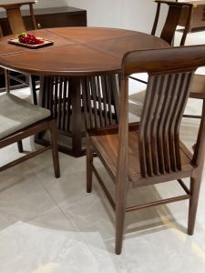 New Chinese Style Solid Wood Ebony Table And Chair Set for Living Room Simple Dining Table Villa Small And Large House Types