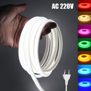 220V COB Dải Đèn LED Ánh Sáng Linh Hoạt Ruy Băng Neon Chống Nước Trang Trí Ngoài Trời Trong Nhà Đèn Màu Trắng/đỏ/xanh Băng/hồng/vàng/tím