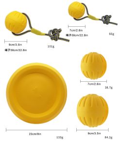 Pet Dog Toy EVA Floating Toy Pet Chew Resistant Dog Training Frisbee Foam Ball String Ball Pull Ring