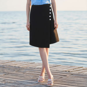Decorative Buttoned Fitting Skirt