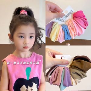 ยางรัดผมหน้ากว้างสีสันสดใสสำหรับเด็ก ยางรัดผมแบบหนา ยางรัดผมสำหรับทำม้ากันสูง ยางรัดผมแบบใหม่สำหรับฤดูใบไม้ผลิและฤดูร้อนปี 2024