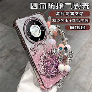 เคสโทรศัพท์ซิลิโคน Honor X9B ป้องกันการตกหล่นพร้อมฟองน้ำ ป้องกันเลนส์ ครอบเต็มจอ รูปผีเสื้อ รุ่นใหม่ รองรับ 5G