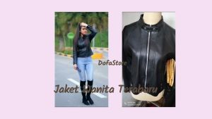 Dafa Jaket Semi Kulit Cewe Ramones Jesica Crop Terbaru Terlaris 2023 - Casual Style - Bahan Semi Kulit Gread A - Tahan Air - Hitam (Premium Edition)