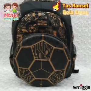 Tas Ransel Bola Gold Emas size SD dan SMP / Tas Sekolah Gendong Anak Laki-Laki Boy Bola Emas size L - Tas Ransel