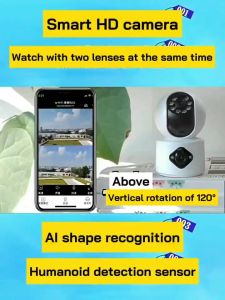 V380 Dual Lens 4G SIM CCTV Indoor Auto-Tracking Two Way Audio Color Night Vision Security Camera