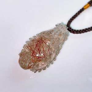 [MY🇲🇾 Ready Stock]铜发晶龙龟吊坠Copper Rutilated Quartz Dragon Turtle Pendant｜招财助运 ✦ 辟邪挡灾  ✦ 旺人缘｜