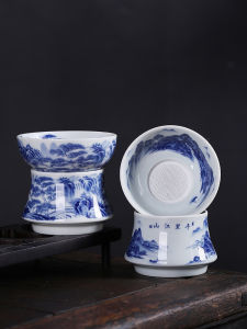 ชุดกรองชาดินสอเคลือบเซรามิกแบบเต็มใบ ชุดชา กู๊ฟฟู ชิ้นส่วนอุปกรณ์สำหรับทำชา ตัวกรองชาแบบแยกใบชา