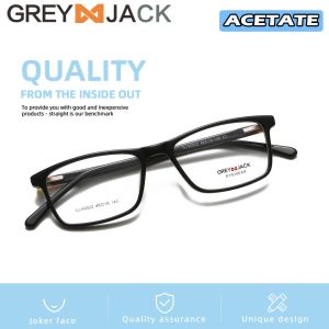 Grey Jack Frame Kacamata Bentuk Kotak Acetate Ringan Simple Bisa Minus Antiradiasi Blueray Photocromic Bluecromic 60022