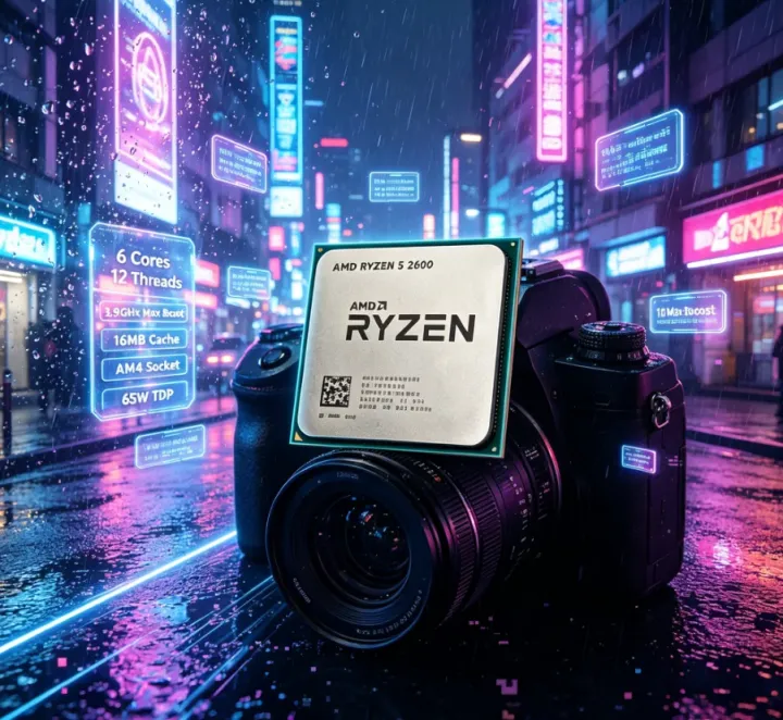 AMD | AMD Ryzen 5 2600 All-round Desktop Processor 12MB L3 Cache 65W TDP 12nm AM4 Socket 3.9GHz Boost Multi-task Daily Processing CPU