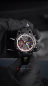 Jam Tangan Pria Casio Edifice Chronograph EFS-S641TMS-1A TOM’S 50th anniversary Black Dial Black Rubber Strap