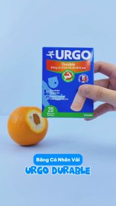 Băng cá nhân vải độ dính cao Urgo Durable size 2cm x 6cm bảo vệ các vết thương nhỏ vết trầy xước rách da (102 miếng)