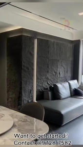 SG FOREVERGREEN | 3D Stone Wall Fluted Panel Waterproof Wall Panel PU Wall Decor Brick Living Room Hall Room Office