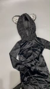 ชุดแฟนซีเด็กเสือดำ แมวดำ มาเป็นชุดบอดี้สูทมีฮู้ดหู มีหางยาวเย็บติด ถุงมือ และปลอกขา (FANCY384)