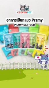 Pramy อาหารเปียกแมว อาหารแมวเกรดพรีเมี่ยม สุขภาพดี สูตรลูกแมว แมวโต แมวสูงวัย 70g Cat Wet Food CleverPet