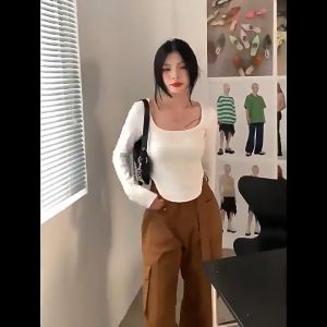 MC BJ1078 Baju Wanita Kaos Polos Lengan Panjang Long Sleeve Fashion Wanita Korea