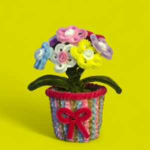 Bunga Pot Rainbow | Kawat Bulu | Souvenir Lucu Aesthetic | Hadiah Ulang Tahun | Hiasan dinding | warnawarni