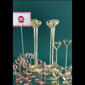 5pcs Tiang Nomor Meja/Stainless Steel Table Number Stand /Number Name Card /Foto Price Tag Stand/Photo Stand Note Clip
