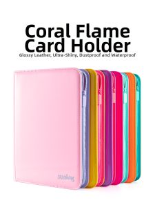 sanseking | 9-Grid Patent Leather Pokémon & Yu-Gi-Oh! TCG Card Album Pink Zipper