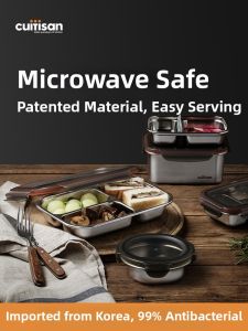 Diet Portion Control Bento Box Stainless Steel 304 Microwave Safe