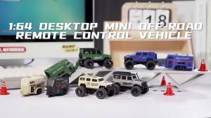 1:64 Remote Control Off-Road Vehicle 2.4G Mini Desktop Remote Control Toy Car-with Tow Box Childrens Holiday Gift