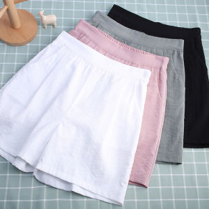 Yingbao Quần Short Nữ Cotton Dressy Quần short ống suông giản dị cạp co dãn mùa hè giữa tăng quần sooc chấm tròn cỡ lỡn quần đùi mặc nhà