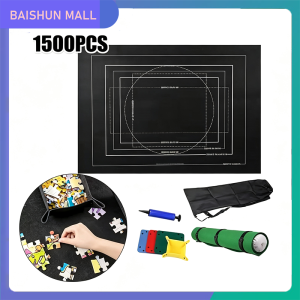 Portable Felt Puzzle Saver Mat for 1500 Pieces Jigsaw Puzzle with Sorting Trays and Storage Bag